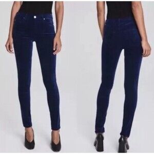 AG Adriano Goldschmied The Legging Super Skinny in Navy Blue Velvet S 24R 31L